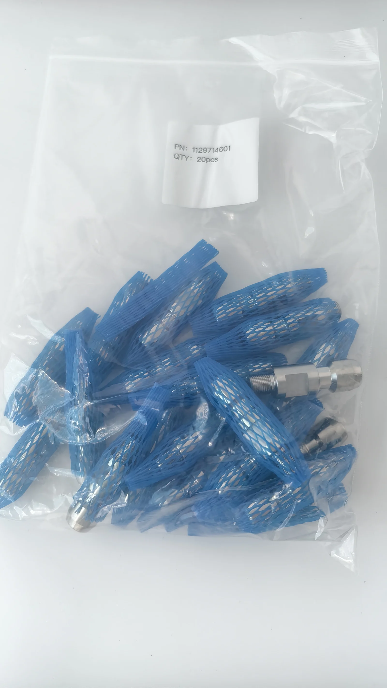 Protectively packed stretch rod connectors ready for shipment