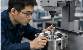 Dimensional inspection of a machined metal component